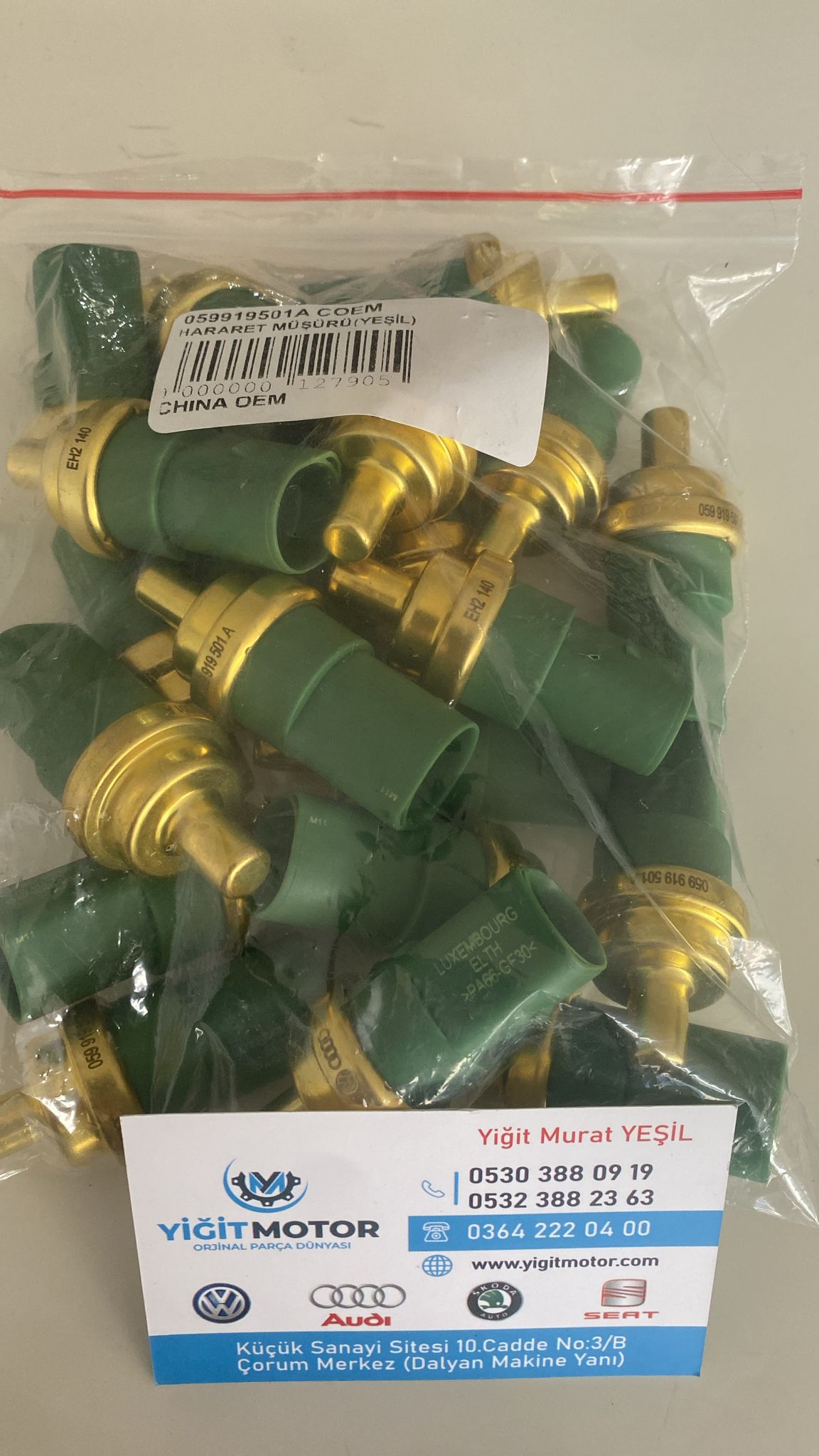 YEŞİL Hararet Müşürü Golf4 - Bora - Polo - Passat - A4 - Octavia OEM: 059919501A